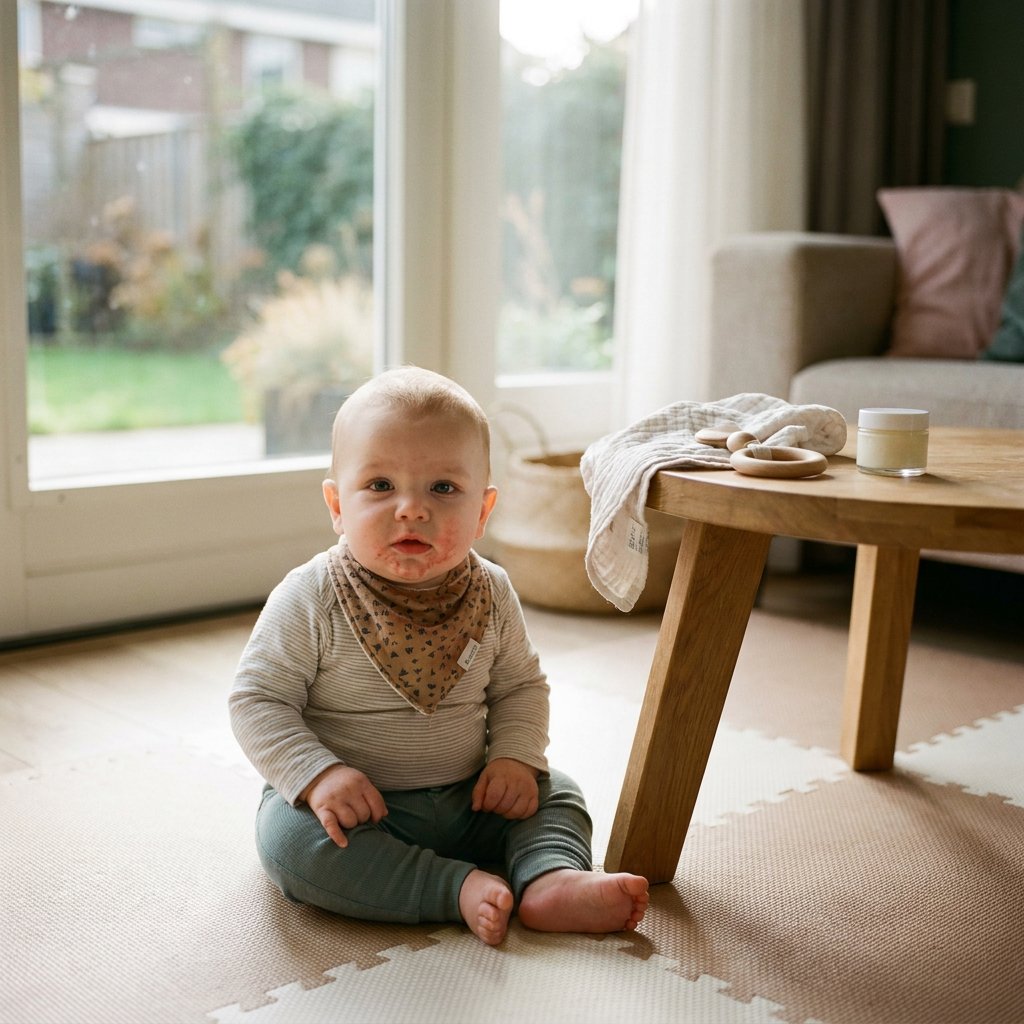Kwijluitslag baby: herkennen, verzorgen en voorkomen